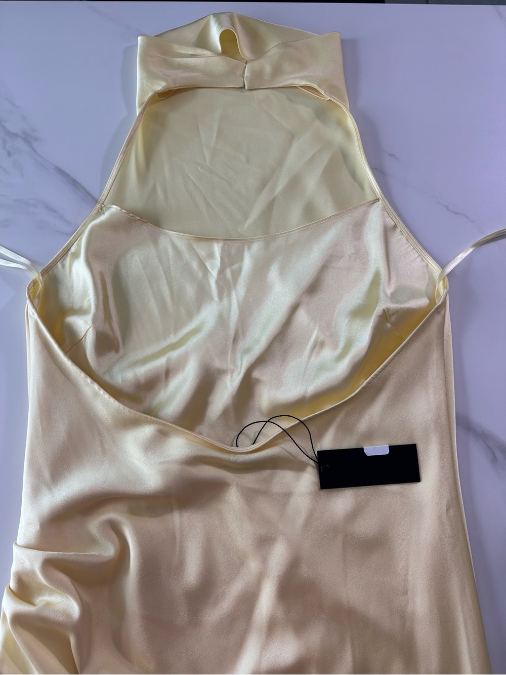 Gianni bini Satin Halter Neck Slip Dress in Pale Lime Sz 12 - Picture 4 of 10